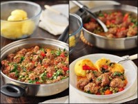 Мясные фрикадельки с овощным рагу