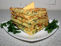 Рецепт сырных блинчиков с зеленью