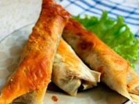 Горячая закуска из лаваша с куриными сердечками и желудочками