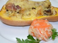 Курица запеченная в тыкве – оригинальная идея для праздничного стола