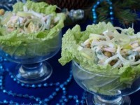 Новогодний салат с мясом «Серпантин»