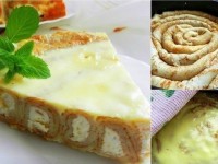 Блинный торт с творогом, курагой и изюмом