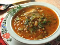 Постный рассольник с рыбой