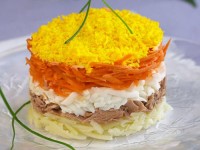 Салат Мимоза с морковью и яблоками