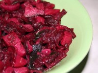 Винегрет с рыбой и маринованными грибами