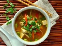 Суп с курицей, лапшой и шпинатом – вкусно и полезно