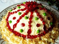 Новогодний салат 2016. Салат с мясом Шапка Мономаха