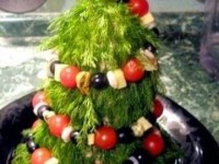 Новогодний салат Елочка. Салат с морепродуктами