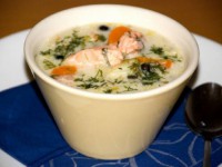 Старорусская кухня – рисовый суп с красной рыбой