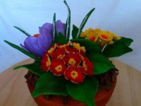 Украшение из мастики – примула в горшочке: мастер-класс