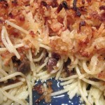Запеканка из макарон с куриными желудками